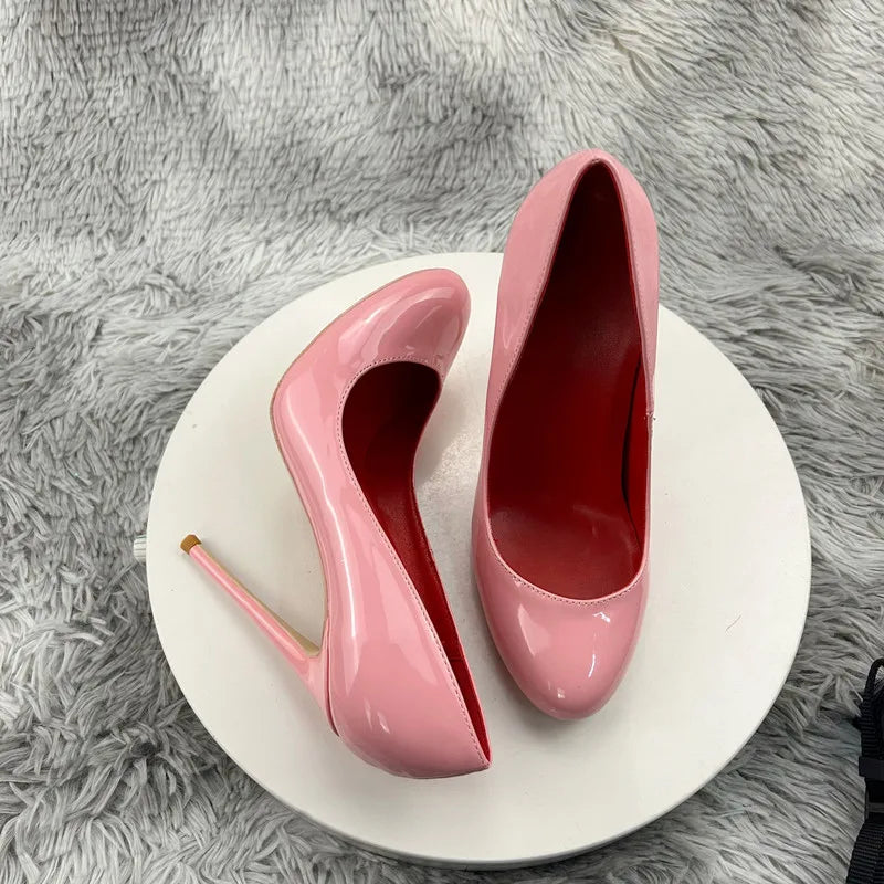 Round Toe Stiletto Pumps