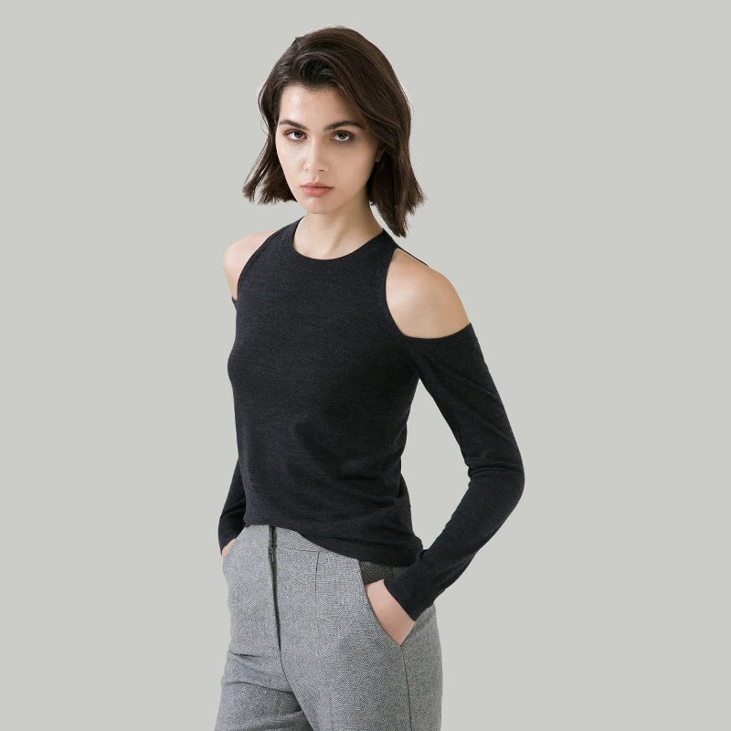 Off-shoulder Thin Top Sweater