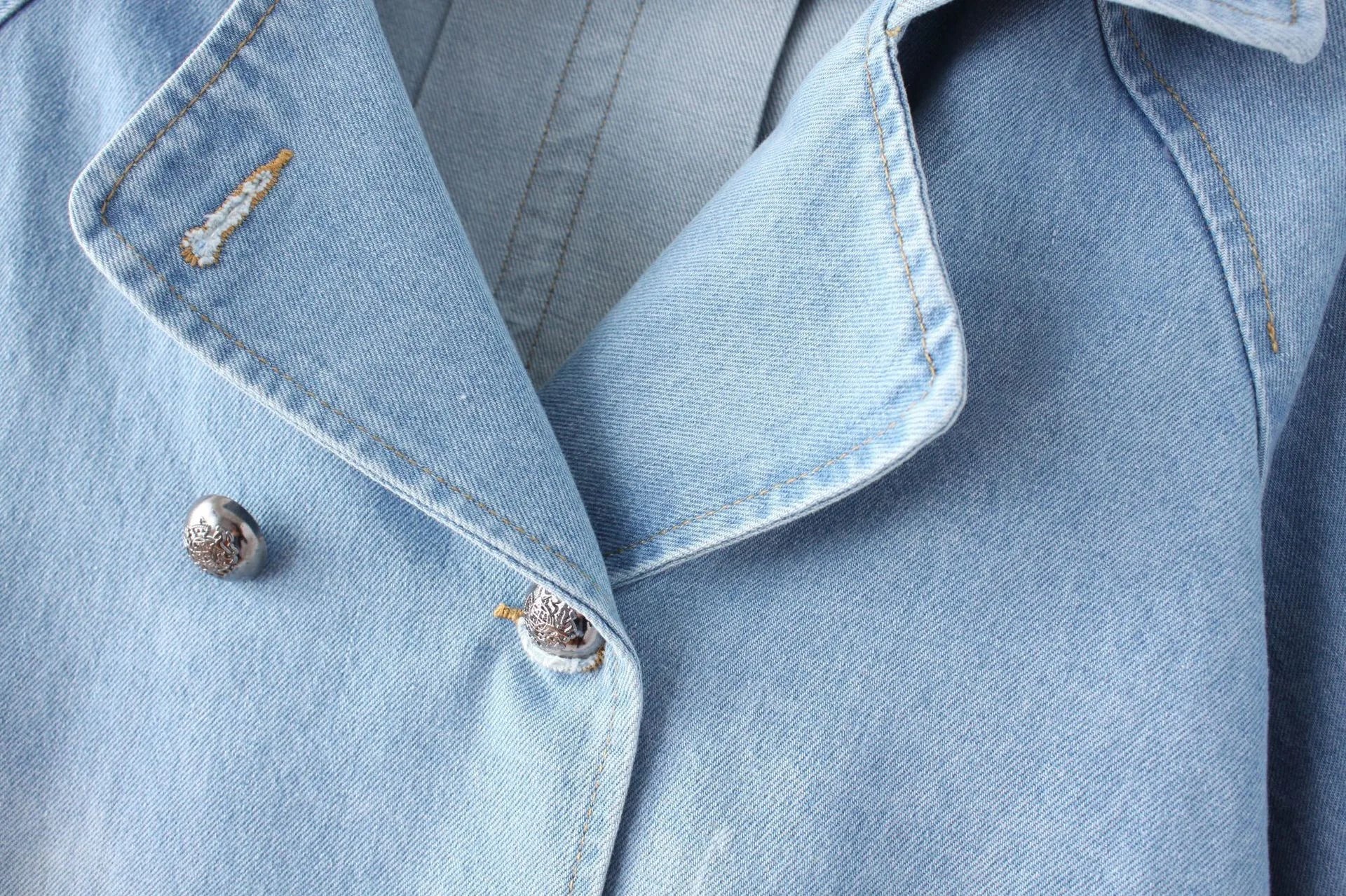 Elegant Cape Style Denim Jeans Coat