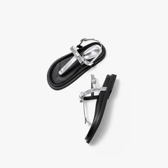 Stylish Buckle Strap Flip-Flop Sandals