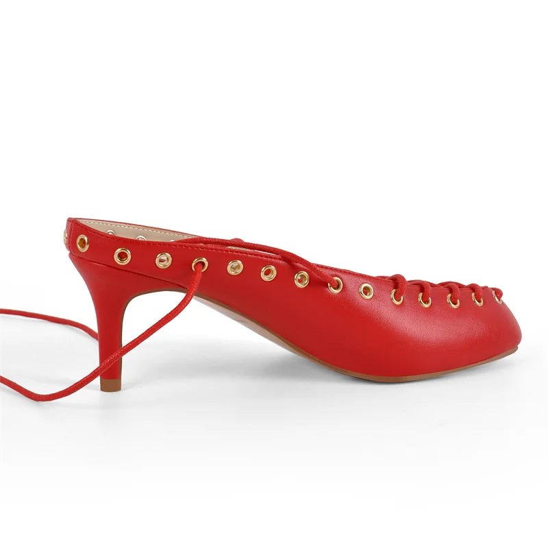 Elegant Closed-Toe Knitted Stiletto Heels