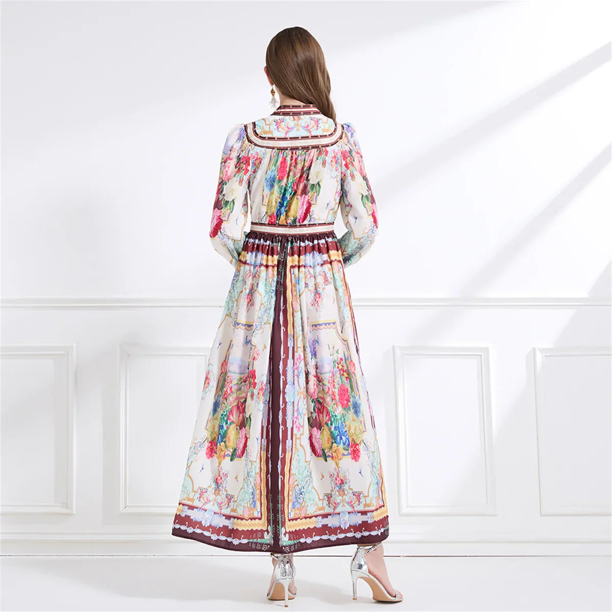 Single-breasted Boho Maxi Dress