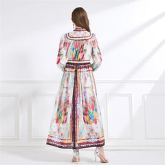 Single-breasted Boho Maxi Dress