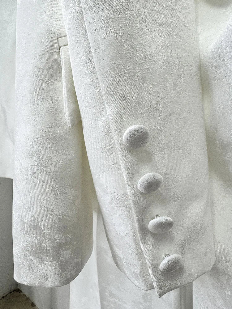 White Double Breasted Business Blazer Suits