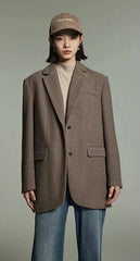 Wide Shoulder Suit Jacket