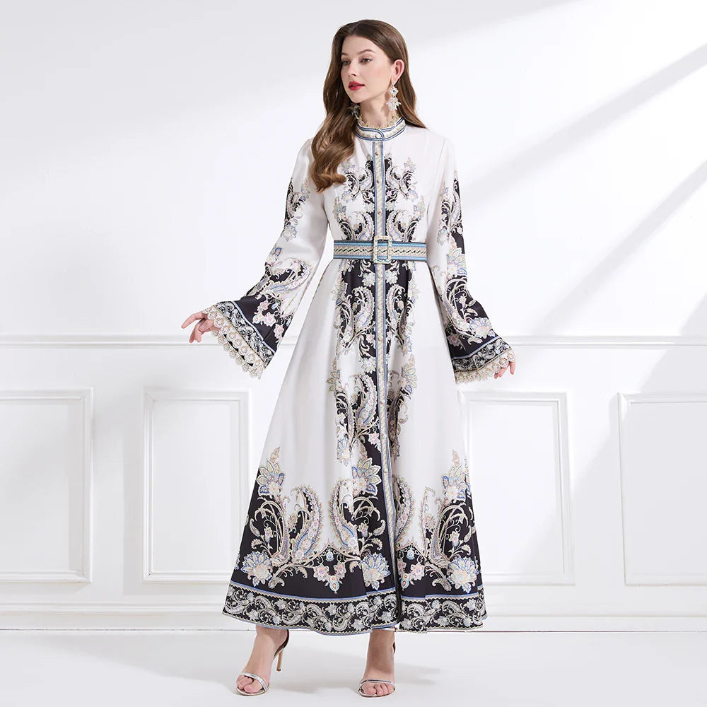 Effortlessly Stylish Standing Collar Maxi Dress