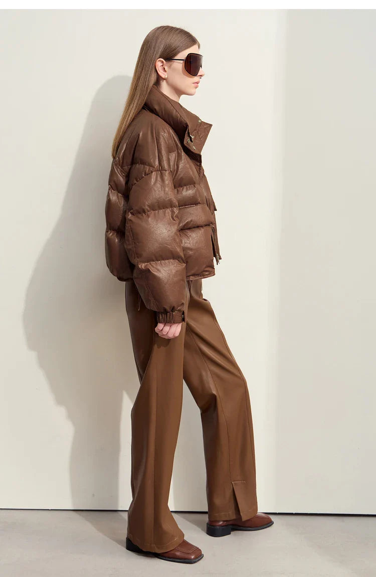 Lapel Stand Collar Duck Down Coat