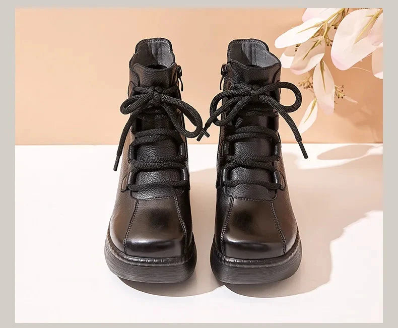 Side Zipper Wedges Heel Short Boots