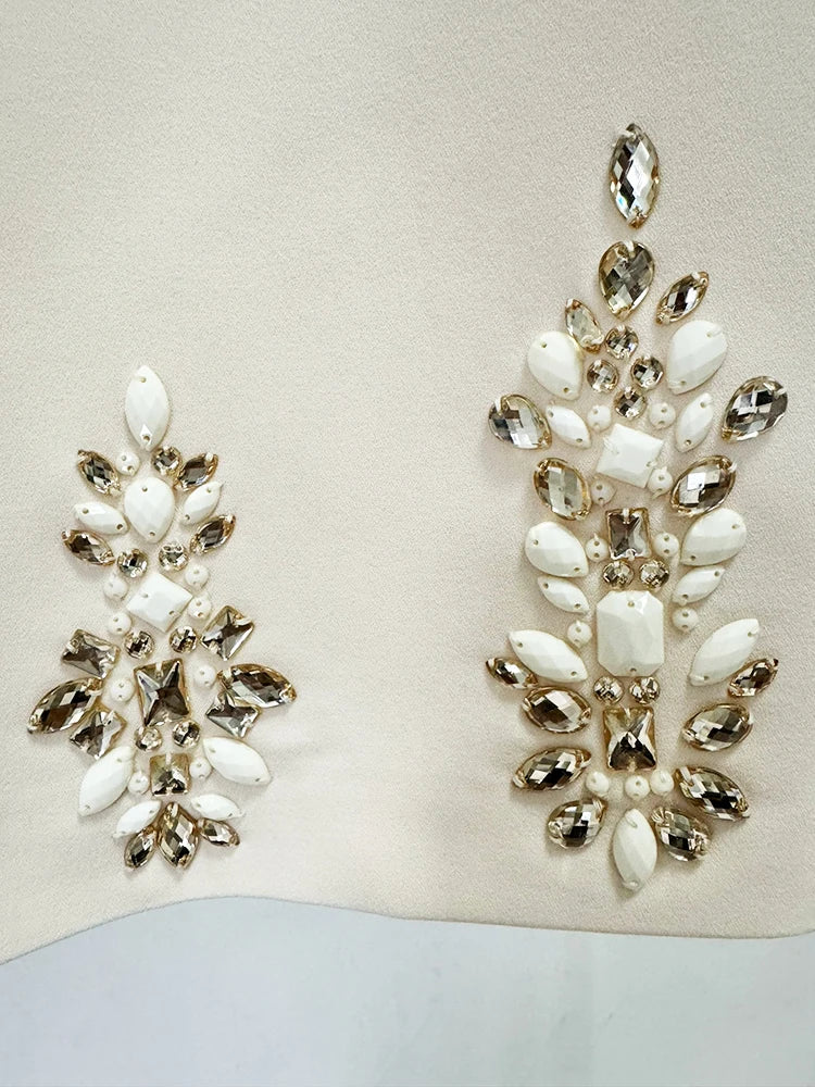 Fashion Beaded Long Sleeve Party Dress