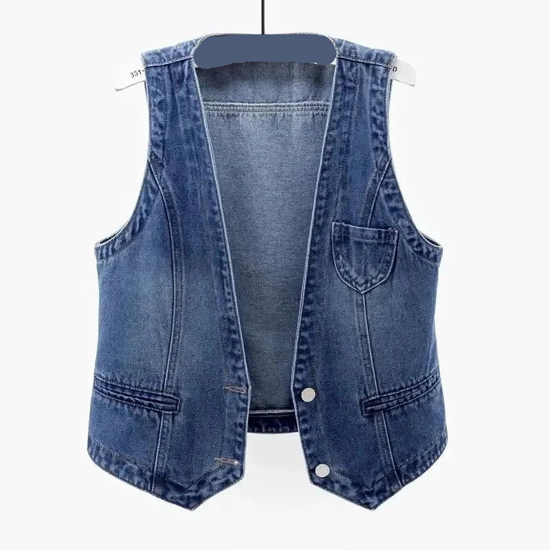 Vintage Short Denim Waistcoat