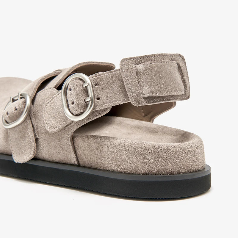 Metal Buckle Back Strap Shoes