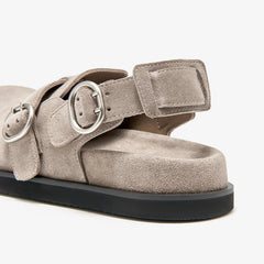 Metal Buckle Back Strap Shoes