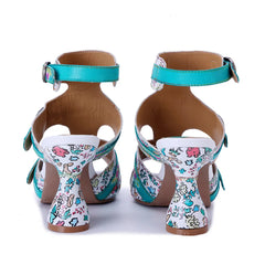 Lovely Hollow Weave Chunky Heels