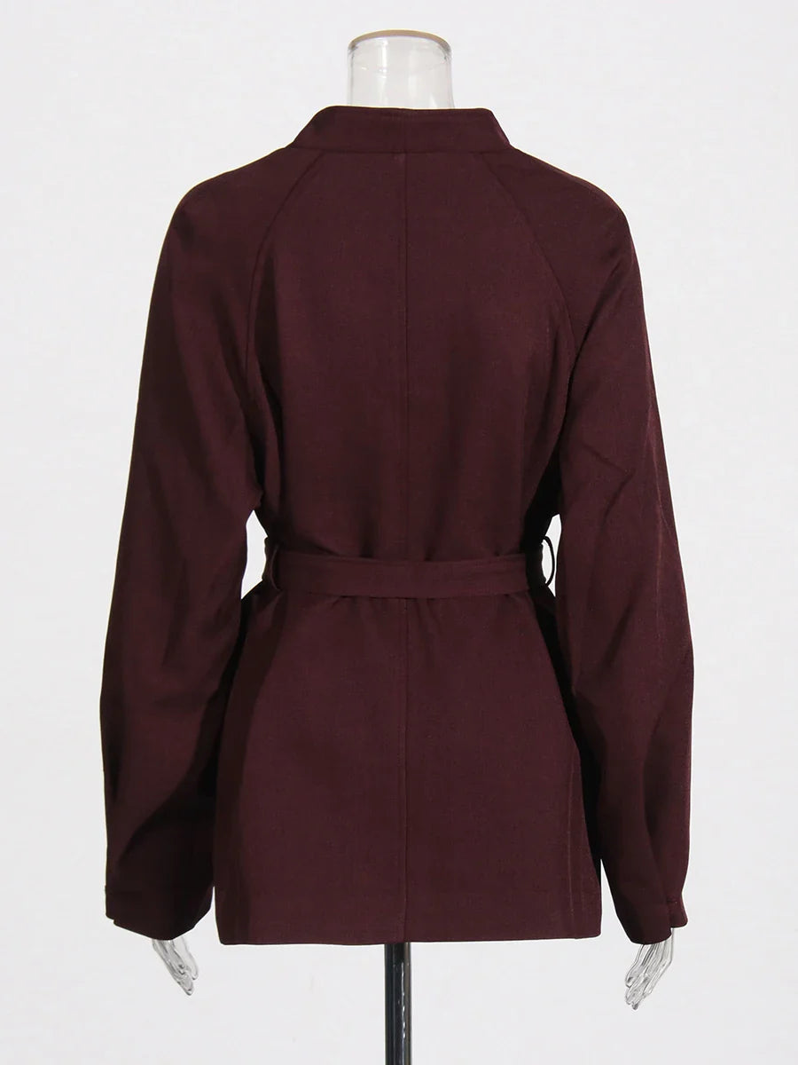 Button Sashes Loose Trench Coat