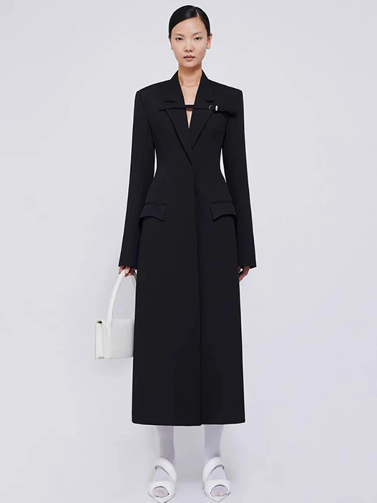 Sophisticated Notched Collar Trench Coat