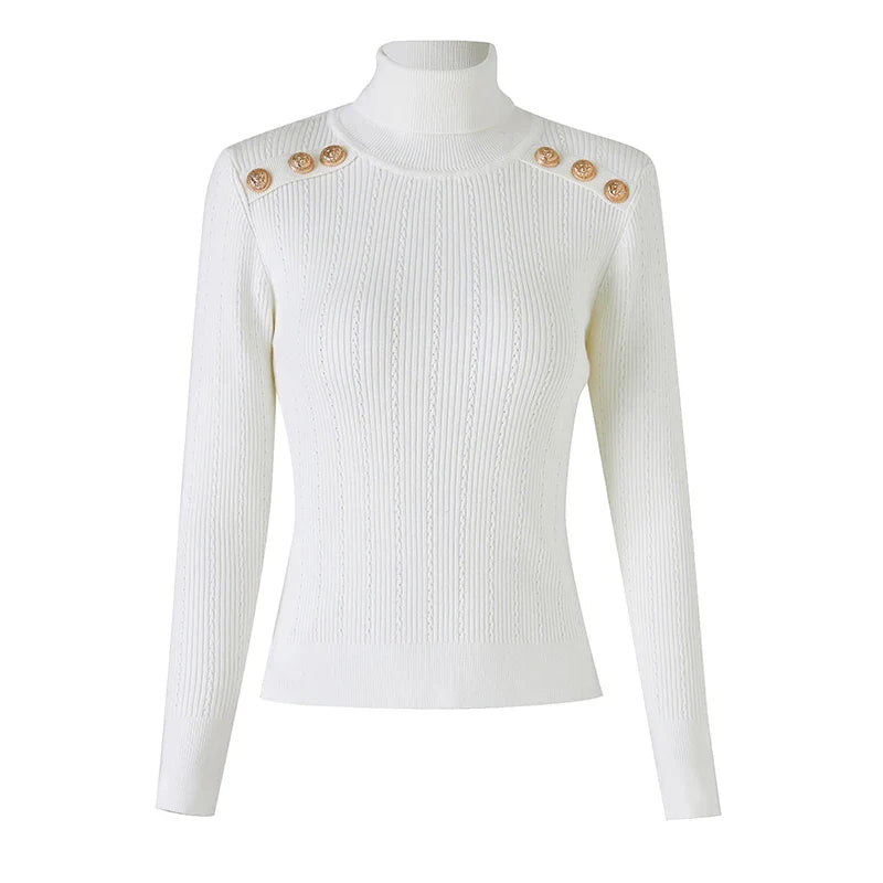 Casual Knit Turtleneck Pullover Sweater