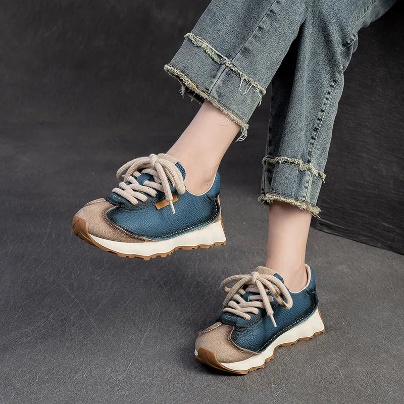 Chic Lace-Up Flat Sneakers