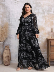 Random Floral Printed Party Dress