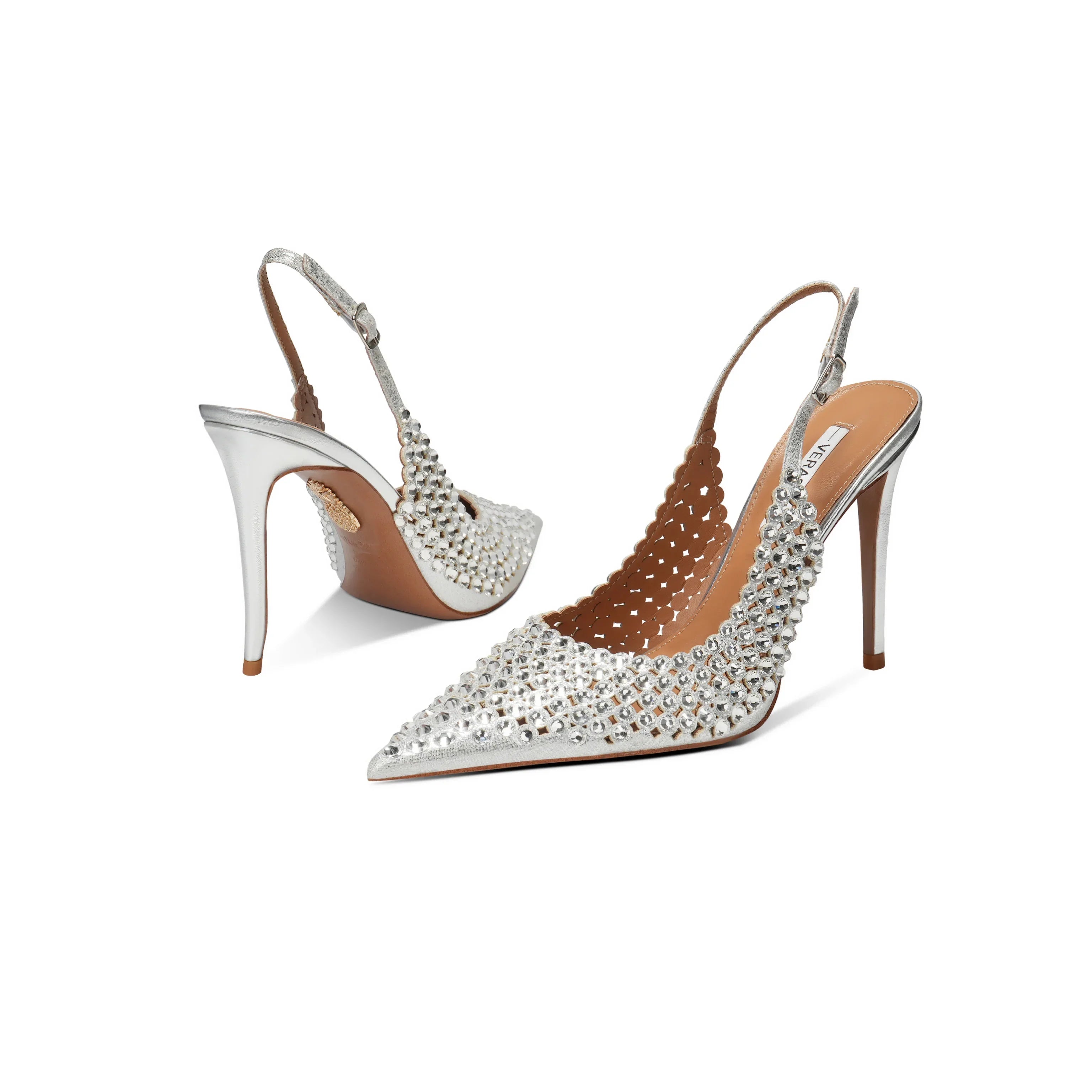 Diamond Strap Pointed Toe Bridal Heels