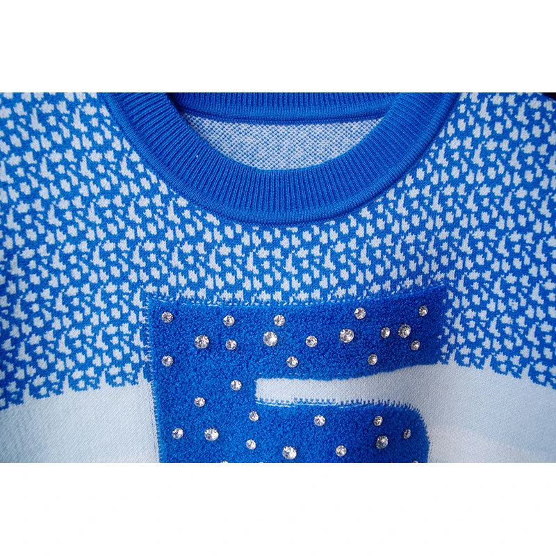 Diamonds Beading Pullover Sweater