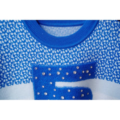 Diamonds Beading Pullover Sweater