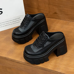 Breathable Mesh Platform High Heels