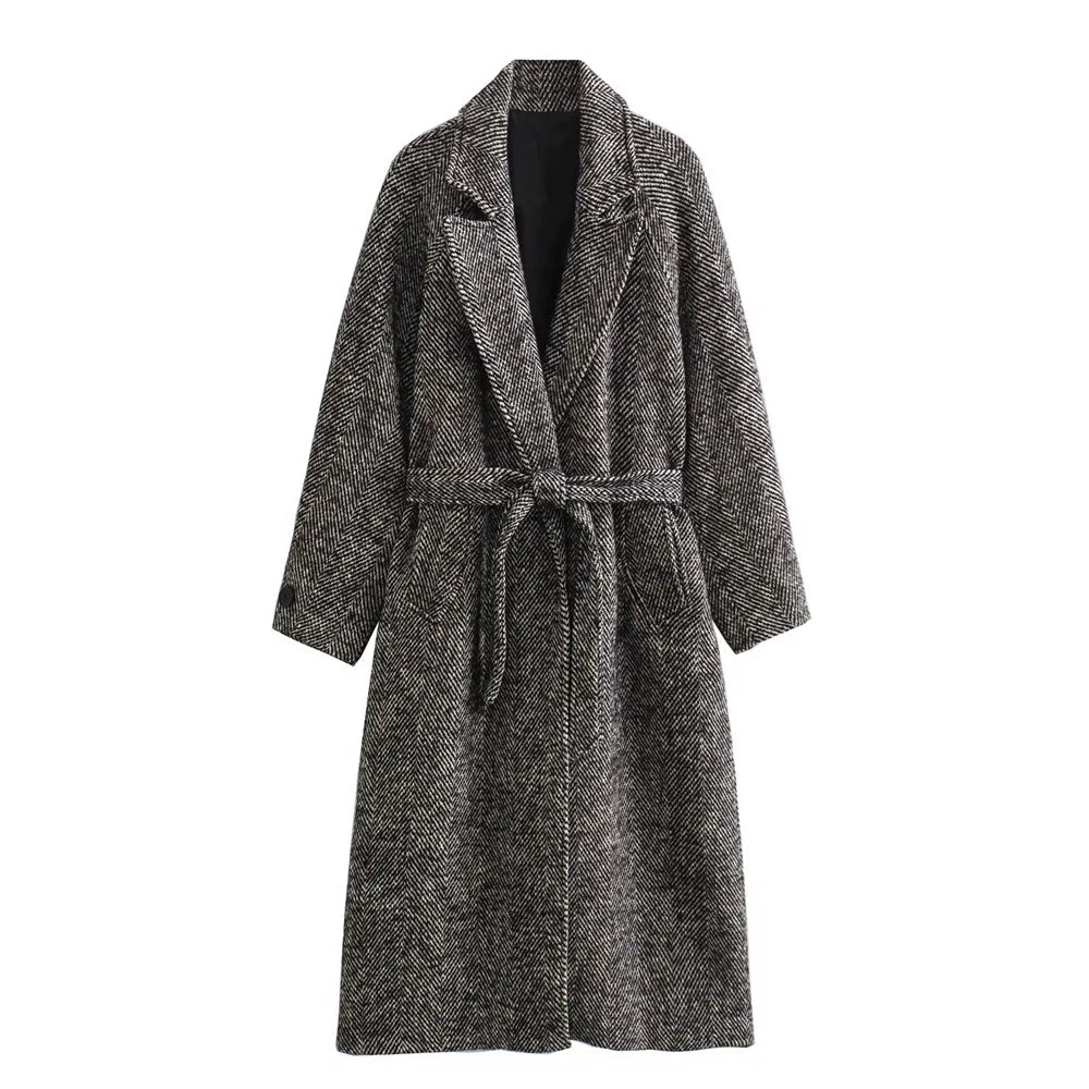 Classic Belted Twill Overcoat