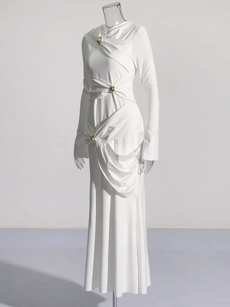 Draped Divinity Long Dress