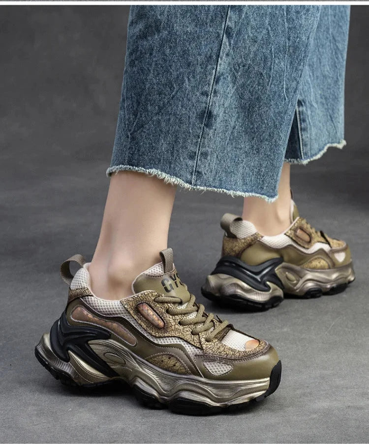 Air Mesh Flat Chunky Sneakers