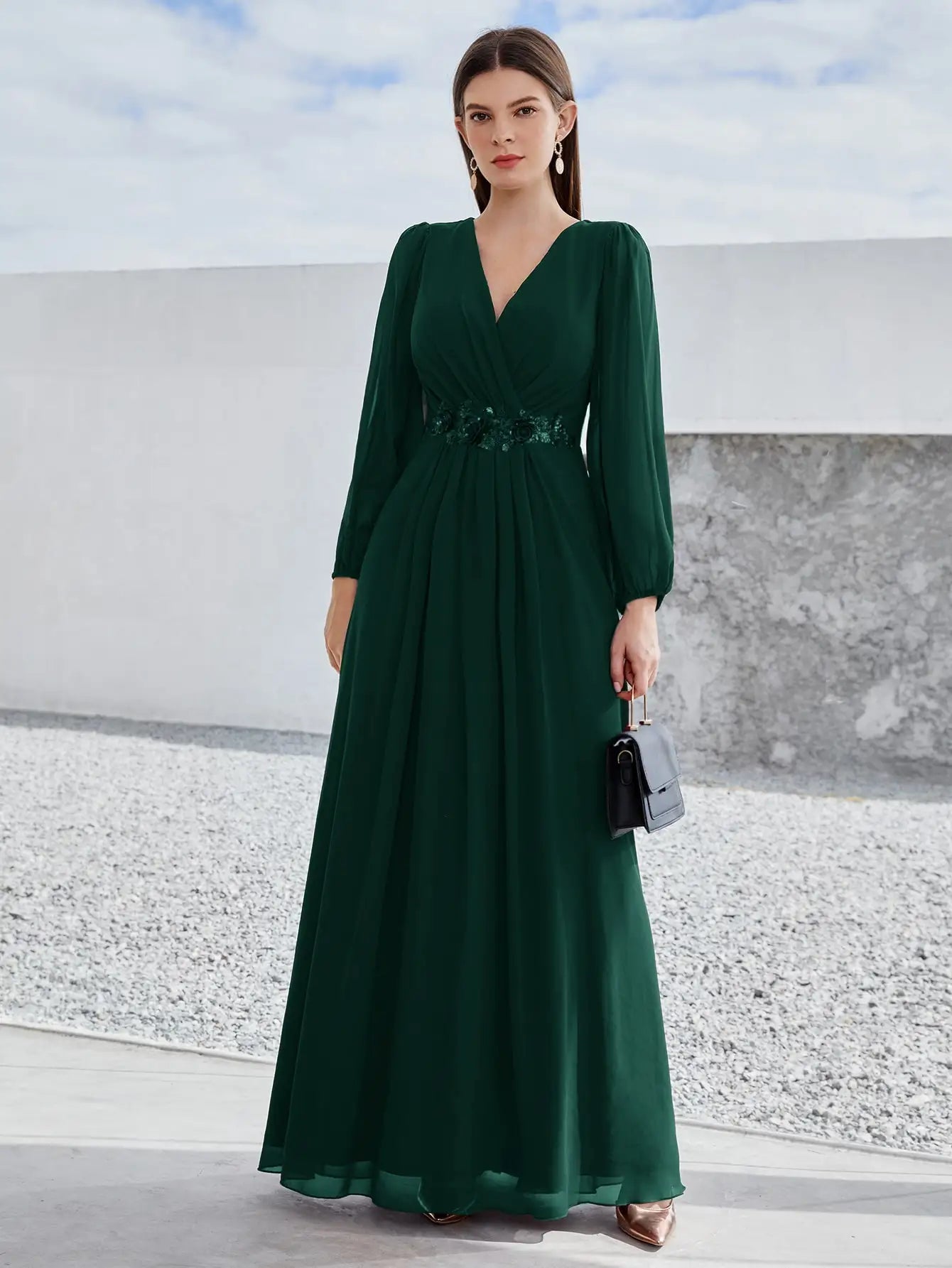 Refined Beaded Chiffon Bridesmaid Gown