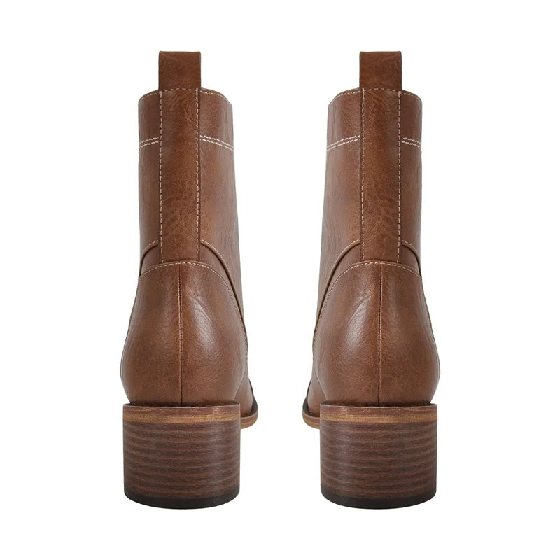 Stylish Round Toe Women's Ankle Boots