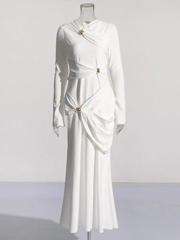 Draped Divinity Long Dress