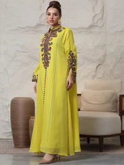 Romance in the Making Embroidered Floral Abaya