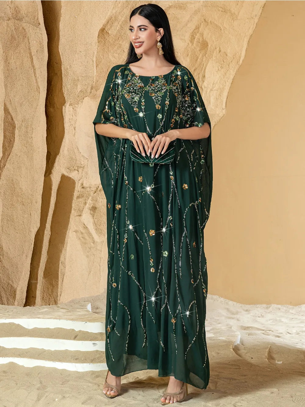 Arabic Sequin Caftan Dress