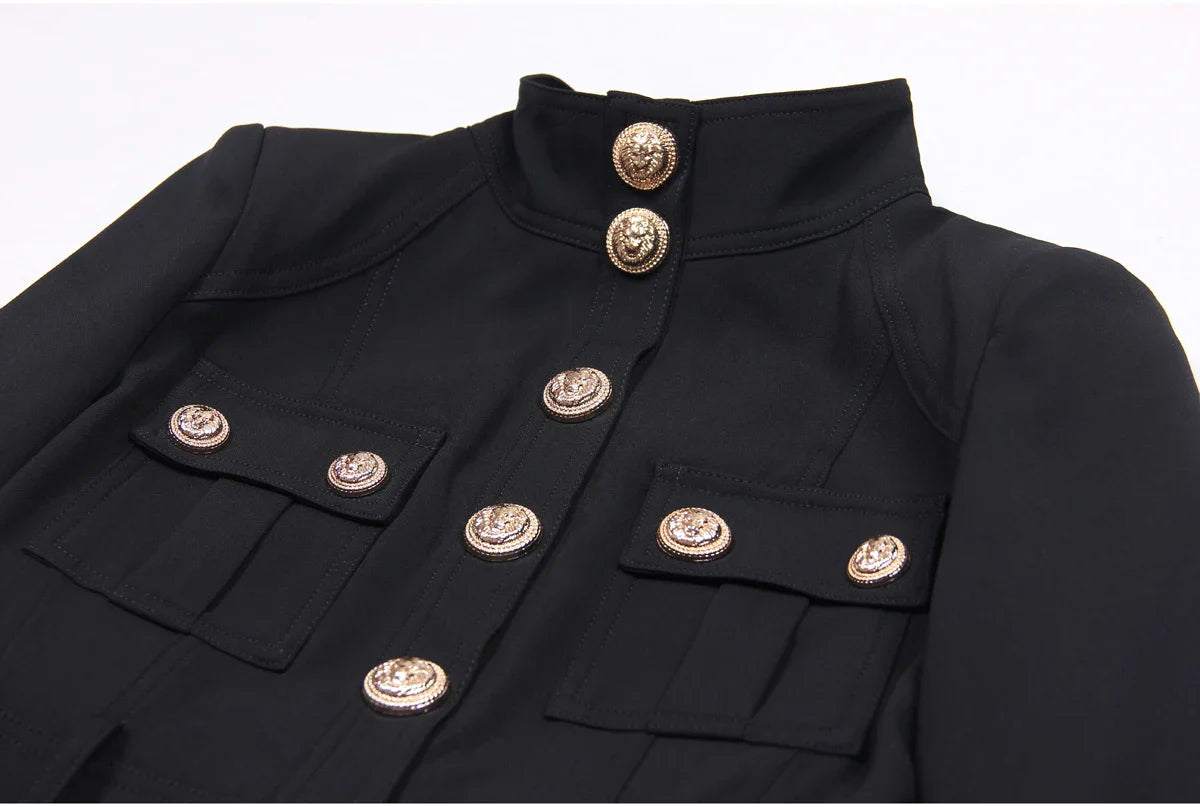 Classic Studded Button Dress Jacket