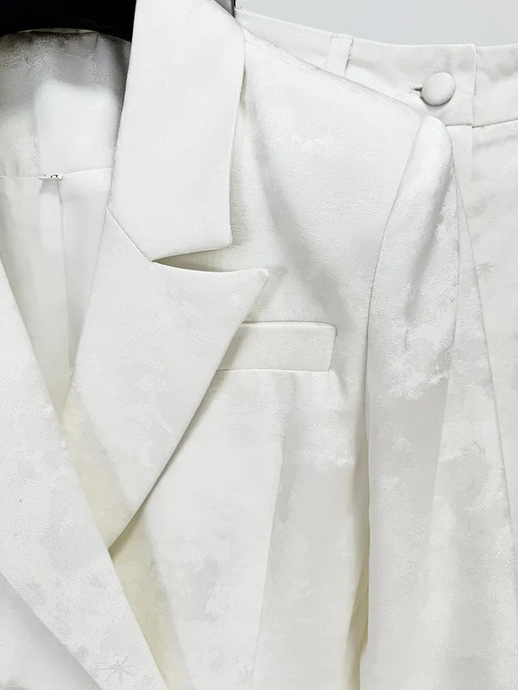White Double Breasted Business Blazer Suits