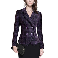 Fashionable Slim Fit Plaid Blazer