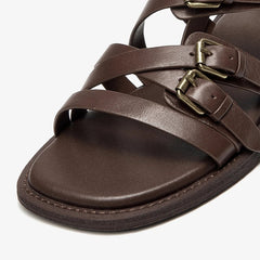 Stylish Cross-Tied Zip-Back Flats Shoes