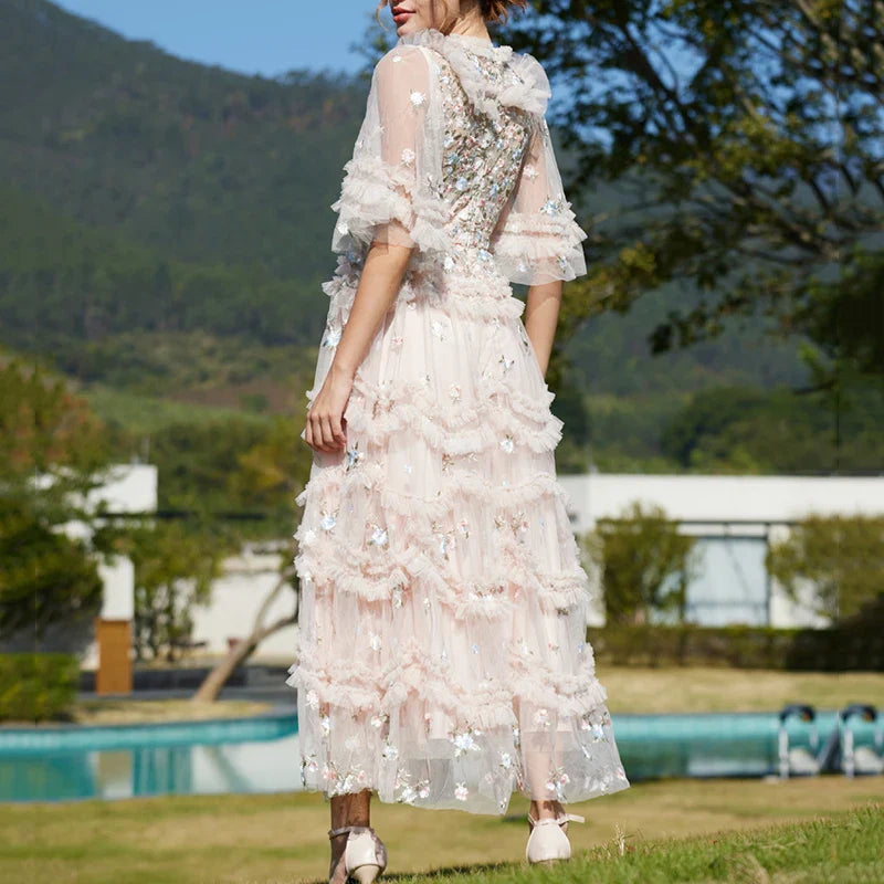 Romance in the Making Floral Mesh Dress