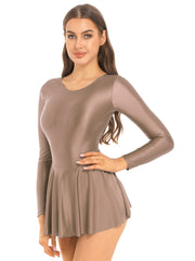 Sleek Shiny Leotard Dress
