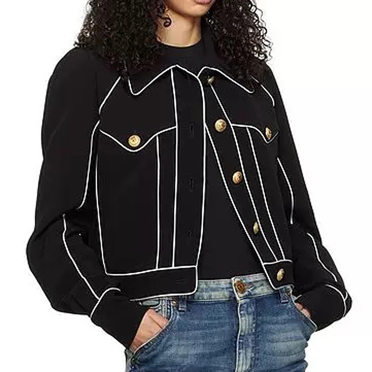 Sophisticated Colored Striped Polo Coat