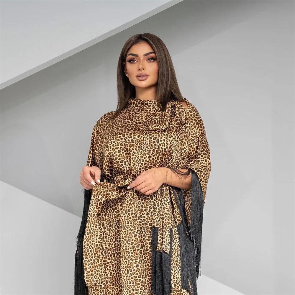 Tassel Sleeve Women's Belted Kaftan