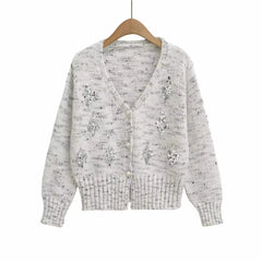 Casual Iny Sequins Open Cardigan