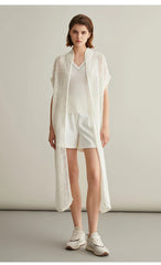Long Silk Knitted Excellent Cardigan