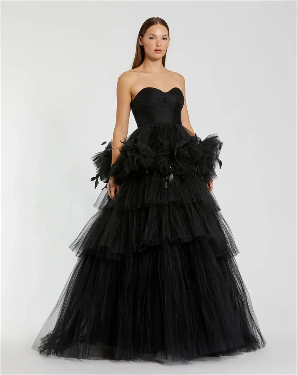 Luxury Tiered Lace Prom Gown