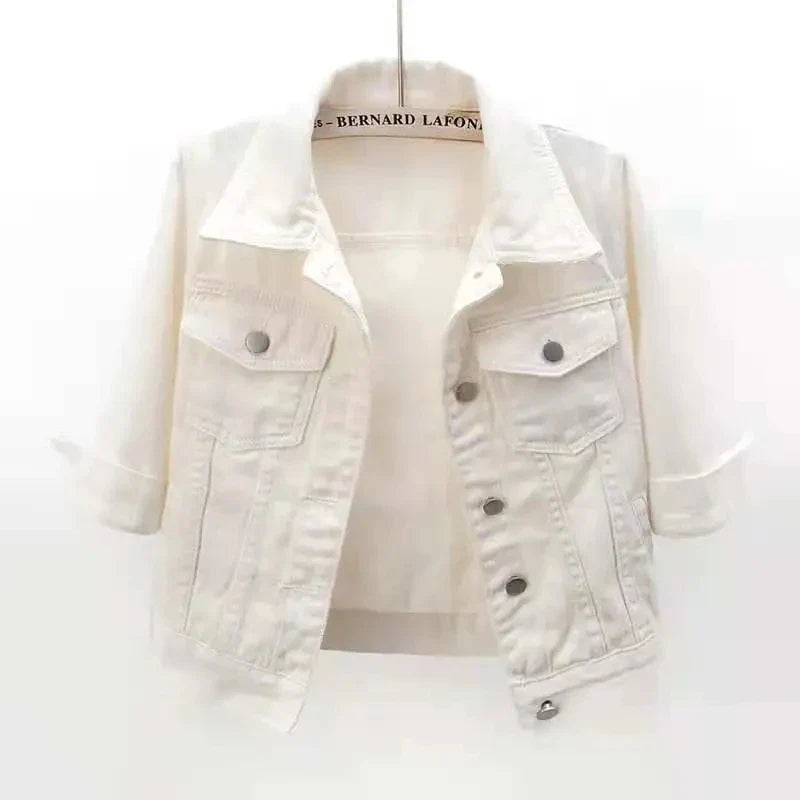 Classic Three Quarter Sleeves Jean Jacket