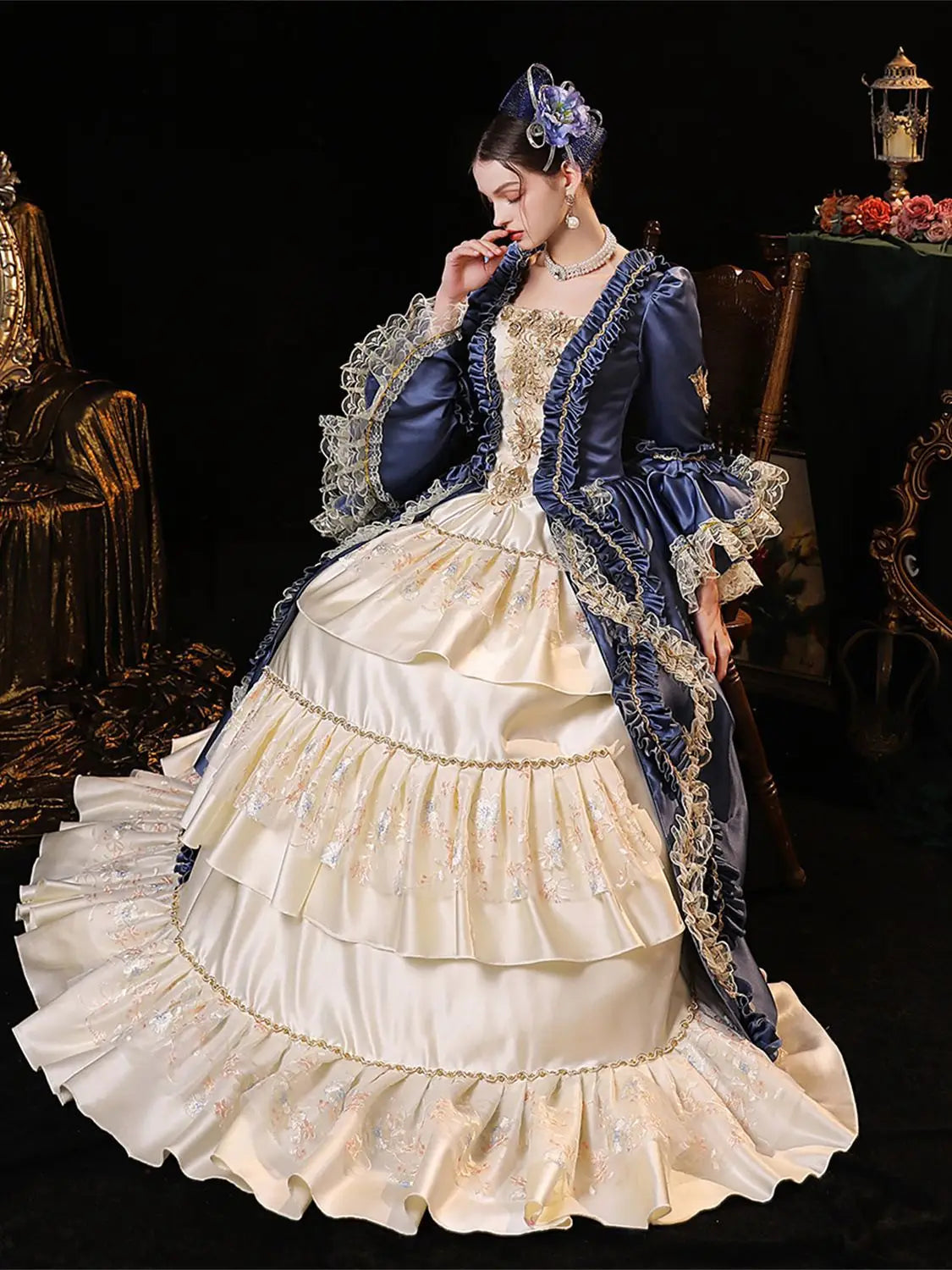 Shiny Beaded Regal Ball Gown