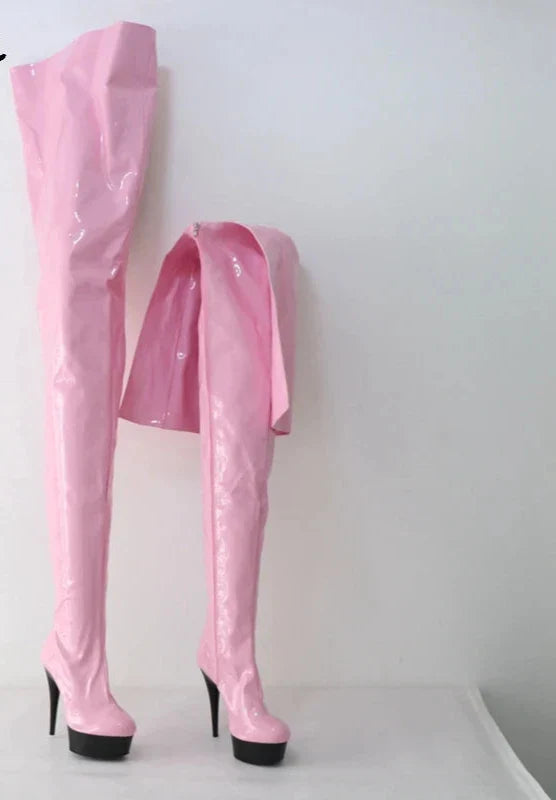 Outside Shaft Zip Knee-High Boots