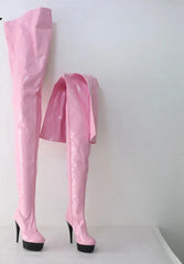 Outside Shaft Zip Knee-High Boots