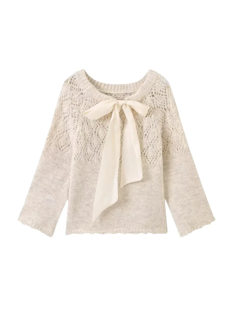 Trendy Silk Scarf Loose-Fit Sweater